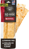 Earth Animal No Hide Strips - Natural Rawhide Free Dog Chew Strips, Beef - 16 Count