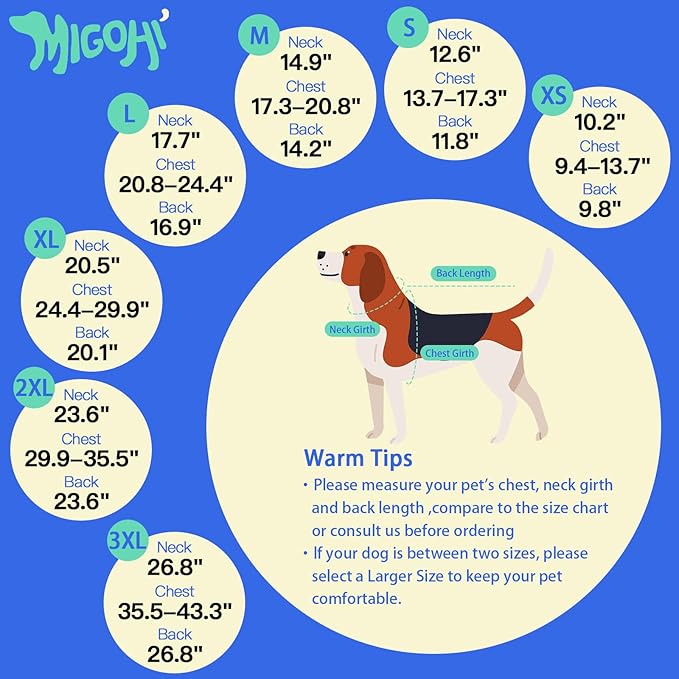MIGOHI Cozy Small Dog Coat - Reflective Dog Coat for Small Dogs,Fleece Winter Coats Jacket for Dogs with Leash Hole,Snowproof Thick Puppy Clothes,Pomeranian,Chihuahua,XS,ArmyGreen