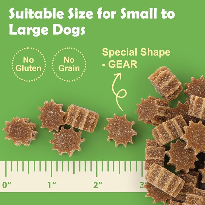 MON2SUN Grain-Free Soft Dog Treats, Gear-Shaped Training Treats for Dogs, Chicken Flavor, Gluten-Free, 10.6 oz