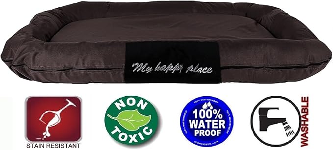 Luxury Orthopedic Solid Memory Foam Pet Bed Pad with External Strong Tough Oxford Waterproof Cover Case for Small to Extra Large Dog (48x30 inches, Brown)