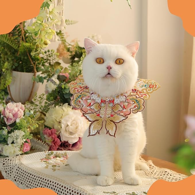 Leo Kitty New Year Pet Outfit for Cats & Small Dogs — Hand-Embroidered Koi-Motif Costume, Warm Yet Breathable Collar Clothing, Gift-Ready