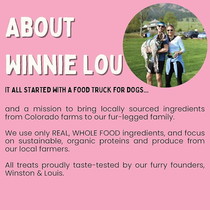 Winnie Lou Organic Dog Treats – Natural Dog Biscuits, USA Made, Organic Ingredients, Clean, Sensative Stomach, Small and Large Breed, High Protein, Hypoallergenic, Celebration Cookies (Pack of 2)