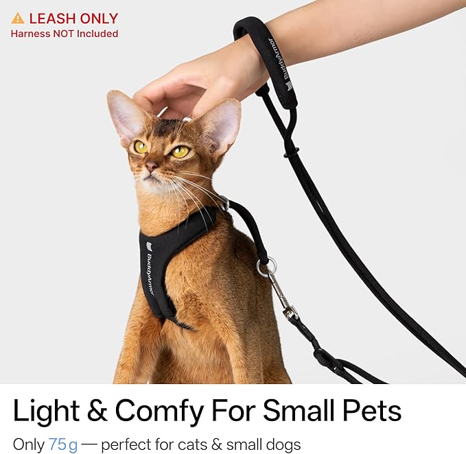 Hands Free Cat Leash Lightweight 4.1-7.2FT Adjustable Durable Rope Leash with Padded Handle, Versatile Crossbody Waist Lead for Cats Puppy ≤26lbs Outdoor Walking (Burgundy, S)