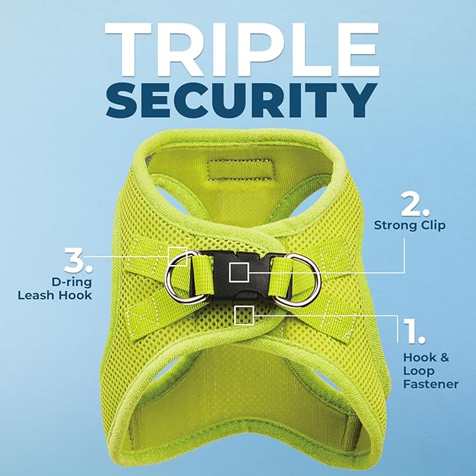 Best Pet Supplies Voyager Step-in Air All Weather Mesh Harness and Reflective Dog 5ft Leash Combo with Neoprene Handle, for Small, Medium and Large Breed Puppies - Set (Lime Green), X-Large