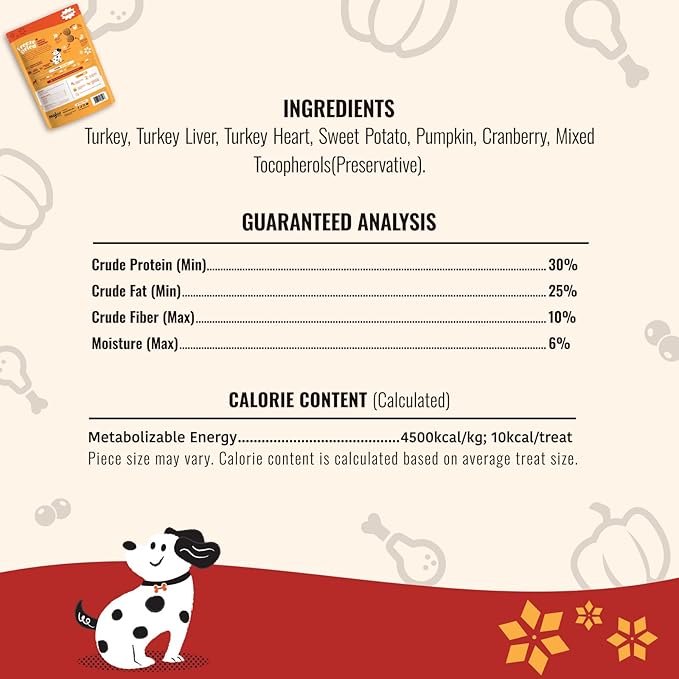 MAJOR PETS Freeze Dried Turkey Dog Treats with Pumpkin & Cranberry, Limited Ingredient High Protein Snacks for Digestive & Urinary Health, Grain Free, Training Reward & Meal Topper, Made in USA, 2.5oz