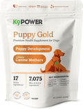 K9 Power Puppy Gold – Puppy Supplement for Growth & Development – Also Supports Pregnant & Nursing Mothers – Colostrum, DHA, Glucosamine, Collagen, Probiotics, Creatine, Milk Protein, Salmon Oil