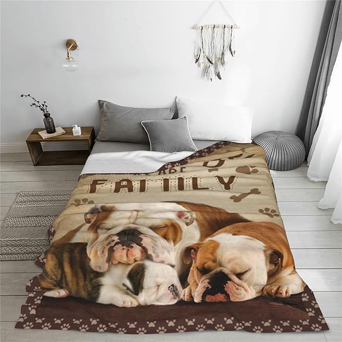 Bulldog Blanket French Bulldog Throw Blankets Fleece Flannel Blanket Plush Lightweight Bedding Frenchie Decor Bulldog Stuff Gifts for Girls Women Boys Teens Kids for Couch Sofa Bed 60"X50"