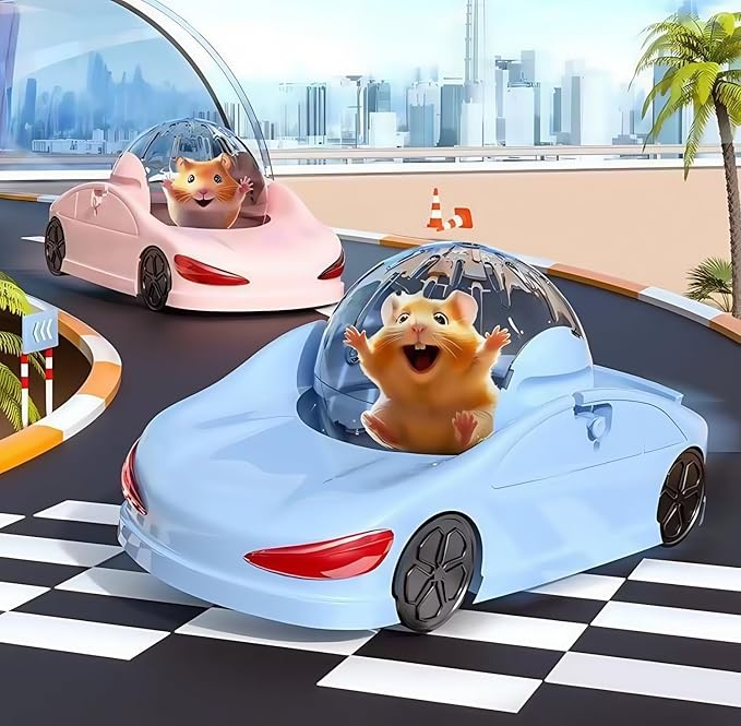 Hamster Car,Hamster Wheel, Running Ball 2025 New,Exercise Bikes for Ferrets and Animals (Blue)