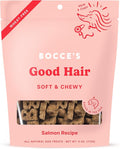 Bocce's Bakery Dailies Good Hair Dog Treats for Skin & Coat Support, Wheat-Free Dog Treats, Made with Real Ingredients, Baked in The USA, Natural Soft & Chewy, Salmon Recipe, 6 oz