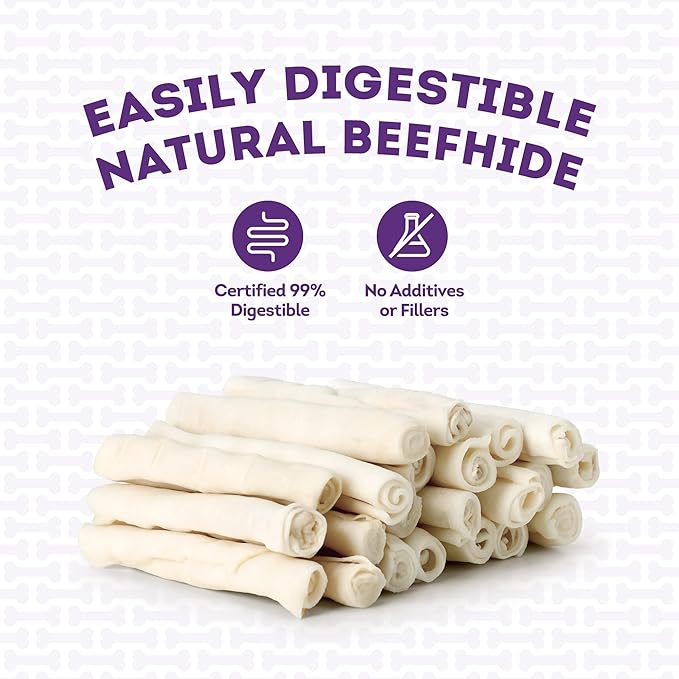 USA Beefhide Chip Rolls 5-6" Dog Chew Treats - Natural Flavor, 22 Count/1 Pack