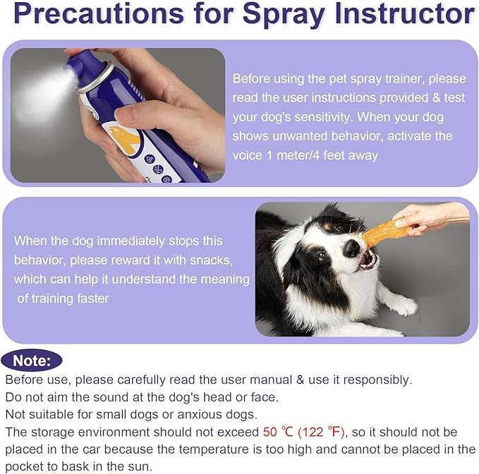 Corrector Spray Dog Trainer 4 Pack 80ml Dog Corrector Spray to Dogs from Stopping Unwanted Behaviors Pet Trainer Spray, Barking, Jumping, Stealing Food, Safe, Humane & Effective