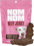 Nom Nom Beef Jerky Treats - All-Natural Dog Snacks for Training, Rewards, and Mealtime Toppers - Non-GMO, No Fillers, Preservatives or Added Ingredients - Prepared in the USA for Dogs