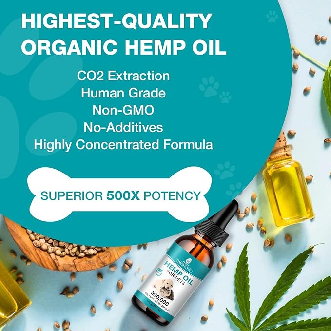2 Packs Pet Hemp Oil for Dogs and Cats- Anxiety, Stress Pain Holistic Inflammation Relief - for Joint Hip Аrthritis, Calming Oil Drop, Organic Pets Treats