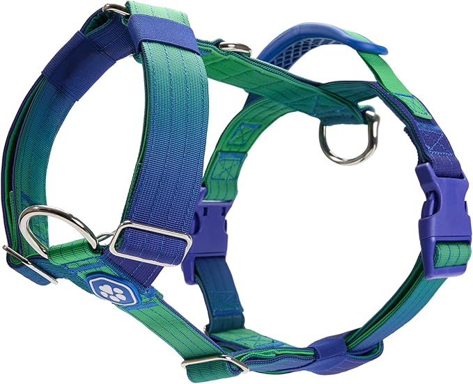 Spark Paws No Pull Dog Harness with Handle for Large Dogs, Heavy Duty Dog Harness for Big Strong Breeds, Adjustable, Y Shaped Padded Halter Design with Front Clip - Lime Wave - M