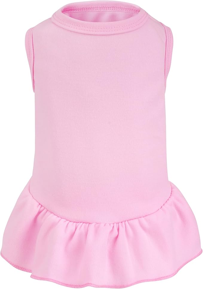 Dog Dresses Cat Skirt Solid Color Dog Clothes Summer Sleeveless Puppy Girl Clothes for Small Pet Dogs Cats (Pink, Medium)