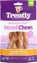 IncrediChews Stick w/Chicken Meat Wrap Dog Chew Treats - 10 Count/1 Pack