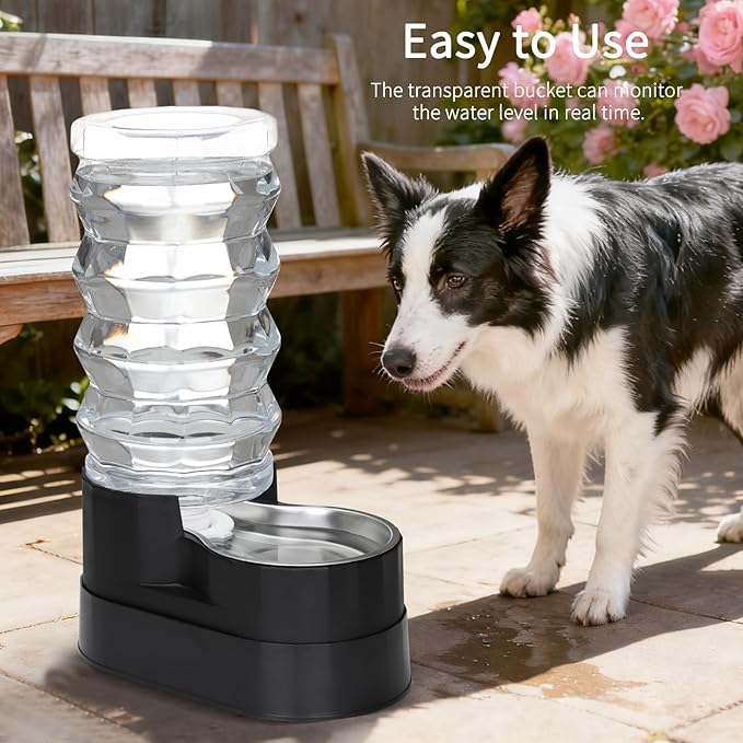 RIZZARI 9L Dog Water Dispenser: Ion Exchange & Carbon - Helps Prevent Urinary Stones - Supports Spine Health in Senior Dogs - Automatic Gravity Waterer for Multi-Dog Homes & Long Hours Away