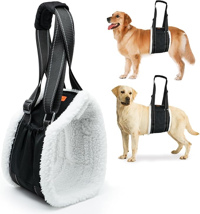 LumoLeaf Dog Lift Harness Sling for Back Legs, Adjustable Rear Leg Support & Mobility Aid, Hip Support for Senior/Disabled Dogs, Soft Fleece Lining, Padded Handles, for CCL/ACL Surgery (Extra Large)