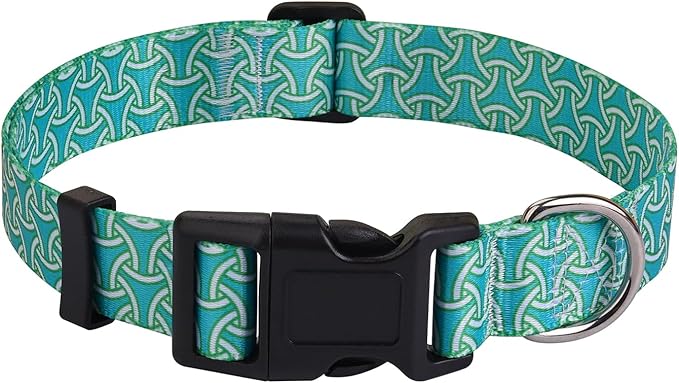 Dog Collar for Large Dogs, Soft Comfy Pet Collar for Small Medium Large Dogs, Geometry Pattern for Boy Girl Puppy Dogs(Armor Green,L)