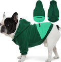 Nanaki Dog Hoodies for Medium Size Dogs with Pocket- Long Sleeves Adjustable Zip Collar-Soft Fleece Sweater Sweatshirt for French Bulldog, West Highland, Warm Pet Coat Jacket Machine Washable Green M