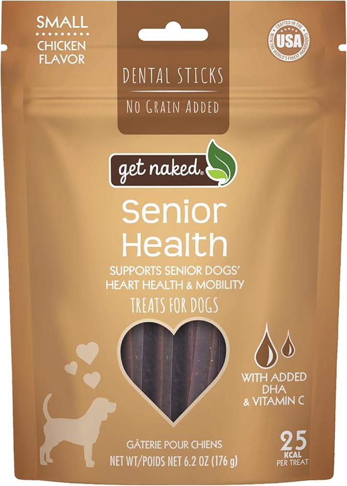 Get Naked Dental Sticks Grain-Free Chicken Flavor Dog Treats, Senior Health Small 6.2-oz Bag