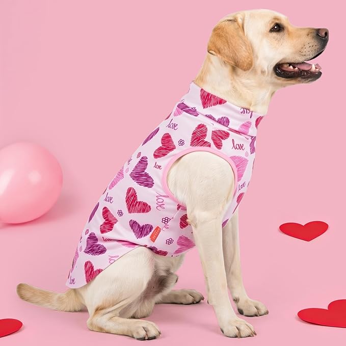 KYEESE 3Pack Valentines Dog Sweater, Stretchy Dogs Sweater Medium Size Dog, Warm Medium Pet Sweaters, Soft Large Pet Sweaters, Turtleneck Pets Clothes for Large Dogs, Comfy Pets Shirt Vest, 2XL