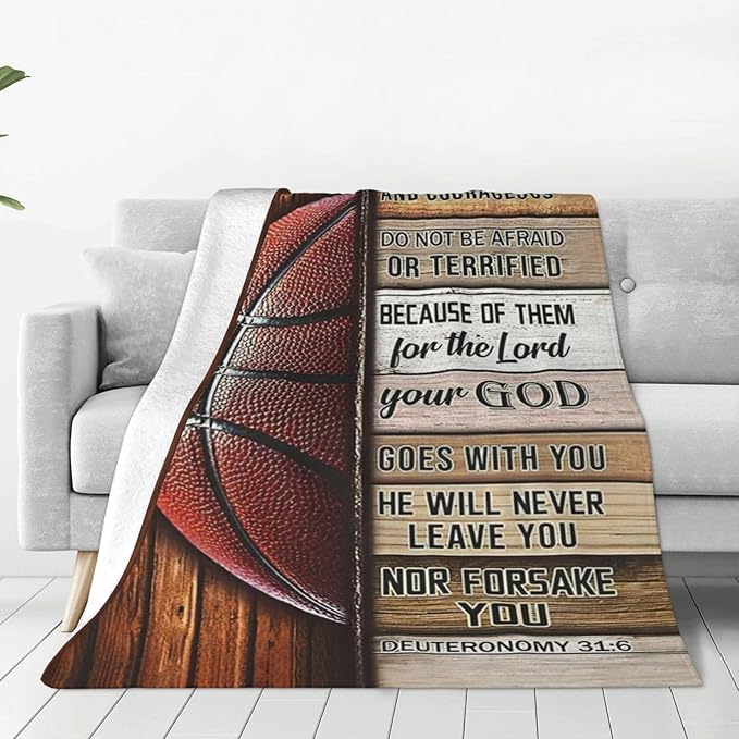 Basketball Gifts: Cozy Fleece Flannel Blanket, Soft Warm Plush, Lightweight Bedding, 40"X50" for Couch, Sofa, Bed