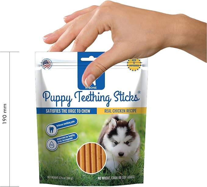 N-Bone Puppy Teething Treats,Chicken,3.74 oz (111150),(Pack of 2)