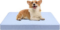 Cooling Dog Beds for Dogs, Orthopedic Memory Foam Dog Bed，Washable Pet Beds for Crate with Faux Fur Cover, Waterproof Lining (Cooling, Large: 35" x 22" x 3")