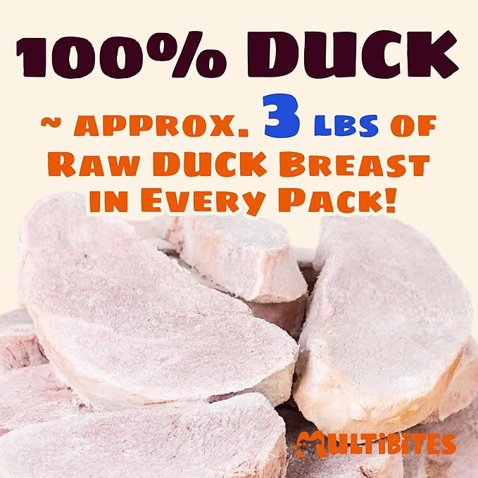 12.3oz Freeze Dried Dog Treats, Single Ingredient Duck Breast Slices, Healthy Dog Treats for Medium & Large Dogs, Human Grade, Low Calorie, Grain Free Training Snacks for Dogs