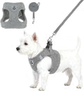 KOOLTAIL Plush Small Dog Harness and Leash Set, Warm Fleece No Pull Puppy Vest for Winter, Lightweight Reflective Step in Pet Harness for Medium Sized Dogs Boy Girl Outdoor Walking Cute Soft, Gray S