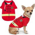 Parisian Pet Dog Costume - 100% Cotton Firefighter Dog Clothes for Small Dogs - Lightweight Puppy Outfits - Funny Chihuahua Clothes - Sleeved Red Shirt for Dogs - Stretchy and Stylish Pet Costume