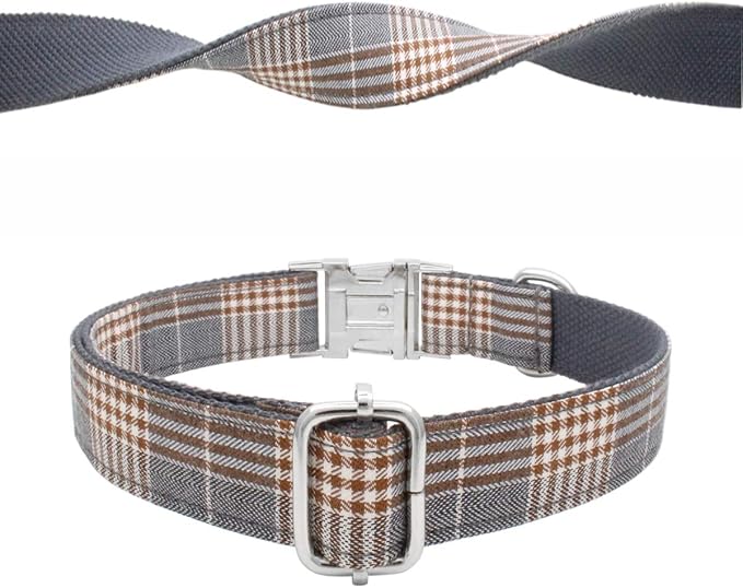YOY Soft Comfortable Adjustable Pet Collar with Bowtie, Heavy Duty Dog Collar and Leash Set for Small Medium Large Dogs Cats, Puppy Grooming Doggy Accessories, Length 18" - 26"