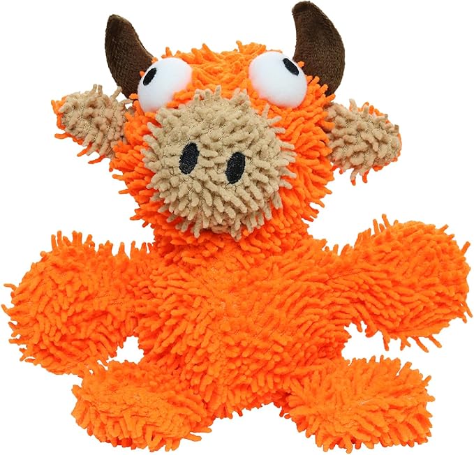 MIGHTY- Microfiber Ball - Farm – Made with Squeaker Balls and Minimal Stuffing. Strong & Tough. Interactive Play. Machine Washable & Floats (Bull, Medium 2 Pack)