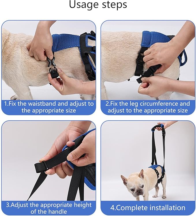 Adjustable Dog Rear Leg Harness Breathable Mobility Aid for Elderly/Disabled Pets Easy Stair Access Dog Joint Pressure Relief Walking Aid