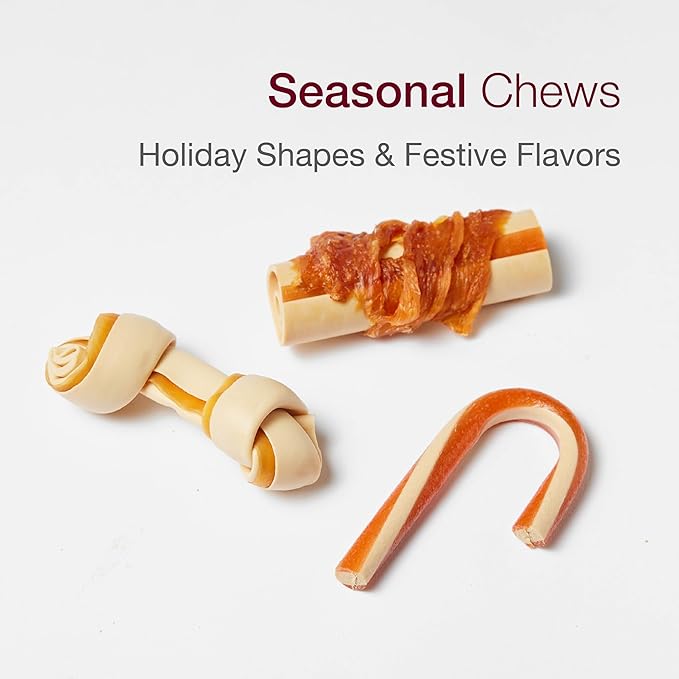 SmartBones Furry Christmas Advent Calendar Chews for Small Dogs, 24 Count, Treat Your Dog to Easy-to-Digest, Rawhide-Free Mini Bones, Candy Canes and Mini Sticks