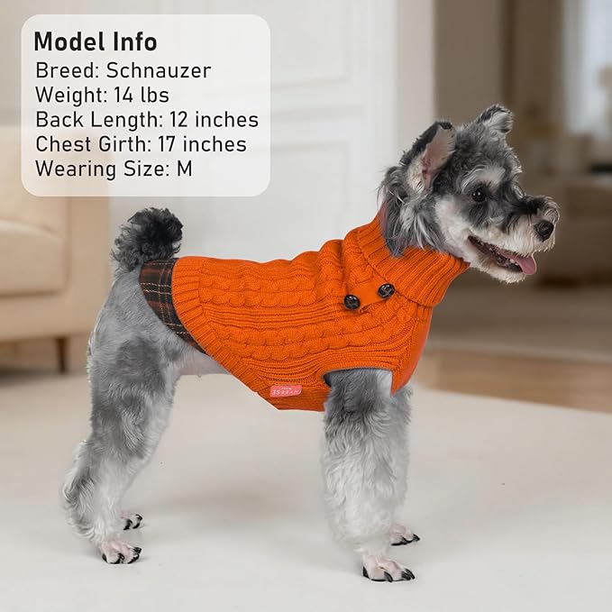 KYEESE Dog Sweater Stretchy Thick Pet Coat for Fall Winter Cold Weather Warm Turtleneck Medium Dogs Sweater Soft Pullover Dog Sweaters for Medium Dogs Girl