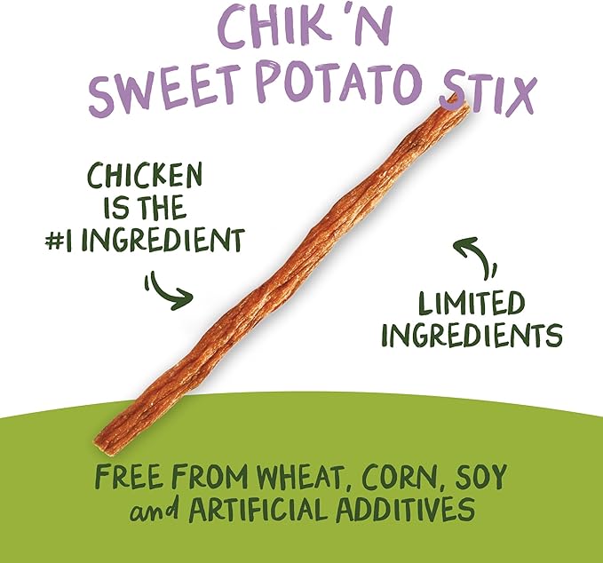 Pet 'n Shape Chik 'n Sweet Potato Stix Dog Treats – Made and Sourced in the USA - 14 Ounce