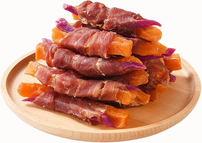 ASMPET Sweet Potato Dog Treats, Duck Wrapped Sweet Potato and Purple Potato, Rawhide Free and Grain Free 10.6 oz