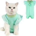 Avont Cat Recovery Suit - Post-Surgery Onesie for Cats, Alternative to Cone of Shame, Protective Spay Suit for Female Kitten, Ideal for Healing and Skin Conditions -Mintgreen(M)