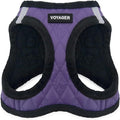 Best Pet Supplies - All Weather Plush, Reflective, No Pull Harness for Small, Medium Dogs, Cats - Secure with Hook & Loop Fastener, Buckle, Double D-Rings - Purple Faux Leather, S