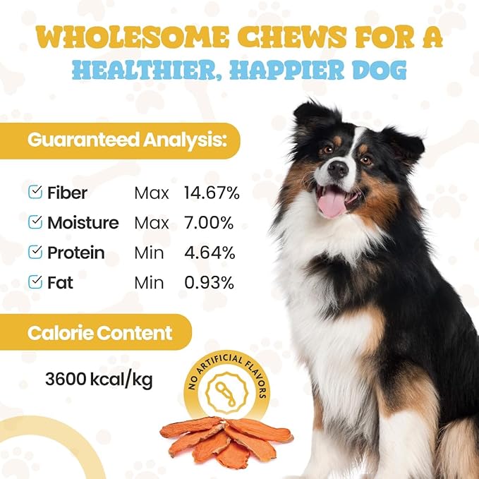 hotspot pets Sweet Potato Dog Chews – 1 lb Bag | 100% Natural, Single-Ingredient, Grain-Free Dog Treats for Sensitive Stomachs, Dental Chew Alternative Snacks