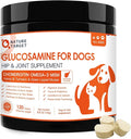 NATURE TARGET Glucosamine Joint Supplement for Dogs, Chondroitin, Omega-3, MSM, Hemp, Turmeric for Pain Relief, Dog Joint Supplement with Calcium for Bone Health, 120 Chicken Flavored Crunchy Chews