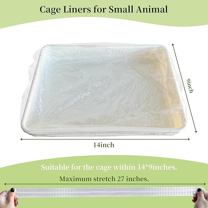 upcessory Disposable 50 pcs Small Animal Cage Liners, Rabbit Tray Film Liner Bunny Litter Pan Bags Guinea Pig Cage Toilet Plastic Film for Bird Hamster Chinchilla Hedgehog