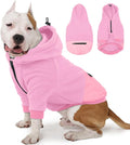 Nanaki Dog Hoodies for Large Dogs with Pocket, Long Sleeves Fleece Pullover, Adjustable Half-Zip Collar Large Sweatshirt Hooded, Soft Cozy Hoodie Fleece Lining, Dobermann Clothes for Winter Pink 3XL