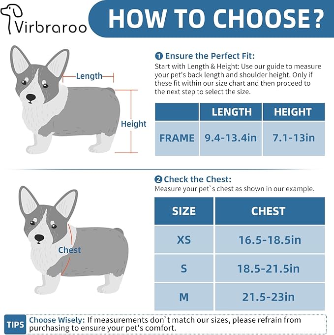 Dog Wheelchair for Back Legs with Upgraded All-Terrain Tires & Durable Bearings, Adjustable Dog Wheelchair, Reflective Safety Design for Disabled or Injured Small Dogs