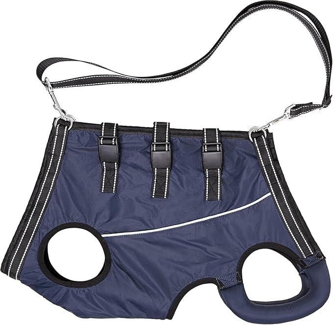 Dog Lift Harness Full Body Support & Recovery Sling Pet Lift Vest Adjustable Straps with Handle for Old, Joint Injuries, Arthritis,Disabled Dogs Walk Sturdy and Durable (Navy, X-Large)