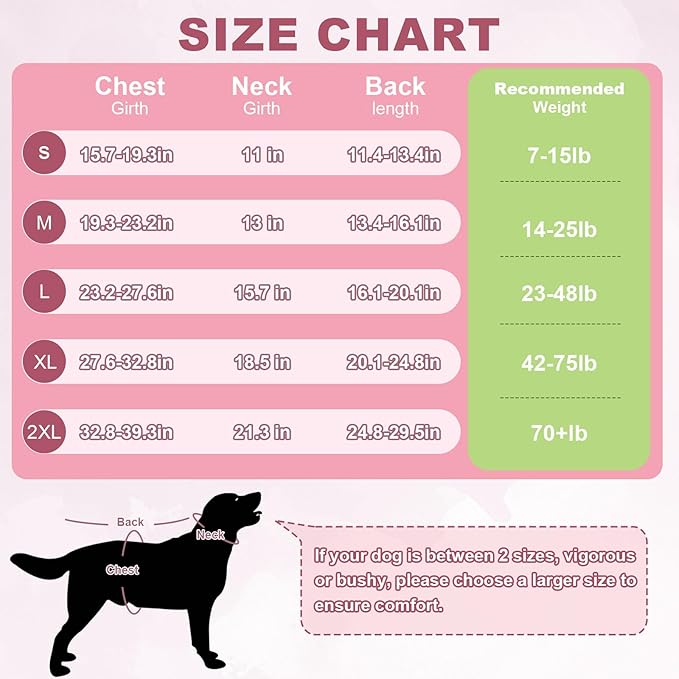 OYX Dog Surgery Recovery Suit, Adjustable Back Dog Onesie for Surgery Female Male, Recovery E-Collar & Cone Alternative Surgical Spay, Breathable Bodysuit Shirt Protect Dog's Prevent Licking, Pink M