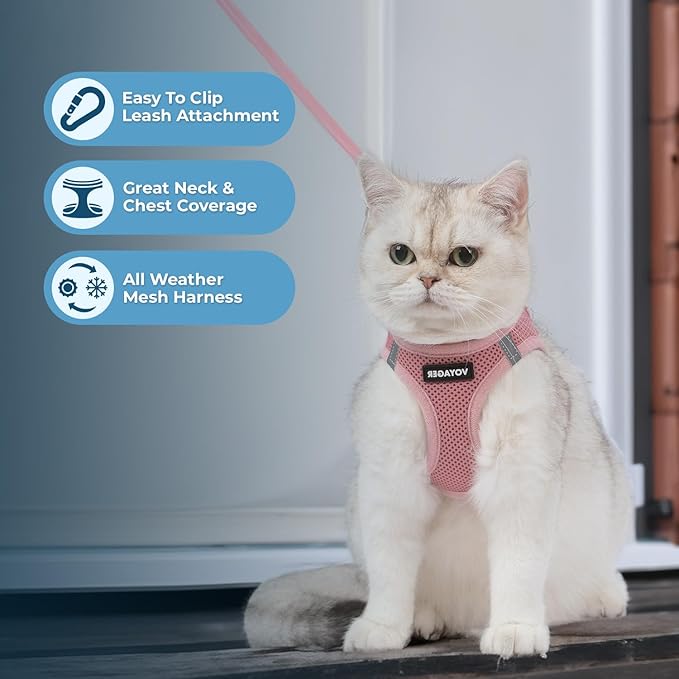 Voyager Step-in Pet Harness - All Weather Mesh, Adjustable Step in Harness for Cats and Dogs by Best Pet Supplies - 307S Pink, S
