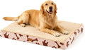 XL Dog Bed for Crate, 41x27 Inch Washable Crate Mat with Removable Cover & Anti-Slip Bottom, Comfy Orthopedic Egg Crate Foam Flat Pet Bed, Beige